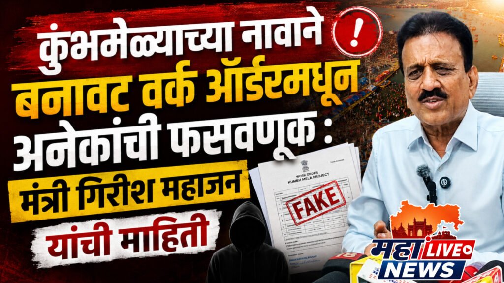 कुंभमेळ्याच्या नावाने बनावट वर्क ऑर्डरमधून अनेकांची फसवणूक : मंत्री गिरीश महाजन यांची माहिती