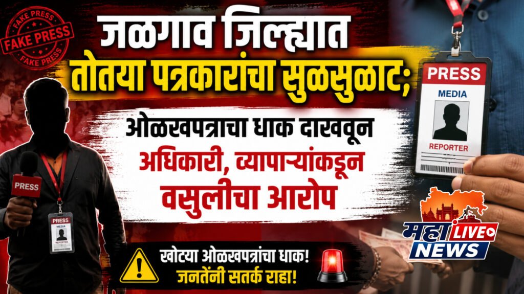 जळगाव जिल्ह्यात तोतया पत्रकारांचा सुळसुळाट; ओळखपत्राचा धाक दाखवून अधिकारी, व्यापाऱ्यांकडून वसुलीचा आरोप