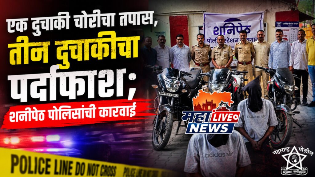 एक दुचाकी चोरीचा तपास, तीन दुचाकीचा पर्दाफाश; शनीपेठ पोलिसांची कारवाई