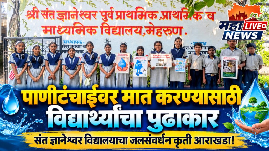 पाणीटंचाईवर मात करण्यासाठी विद्यार्थ्यांचा पुढाकार; संत ज्ञानेश्वर विद्यालयाचा जलसंवर्धन कृती आराखडा!
