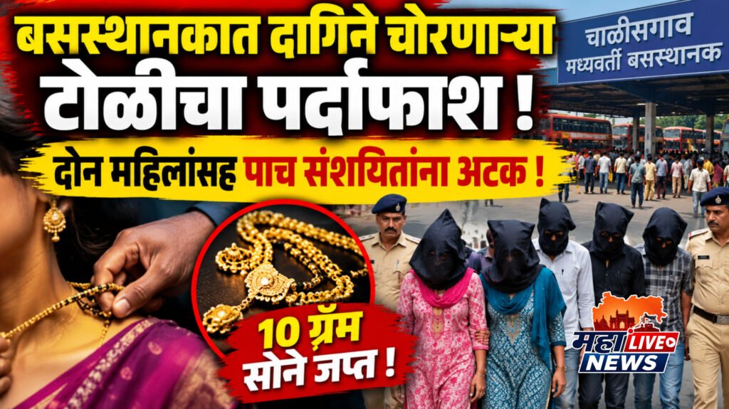 बसस्थानकात दागिने चोरणाऱ्या टोळीचा पर्दाफाश; दोन महिलांसह पाच संशयितांना अटक, १० ग्रॅम सोने जप्त!